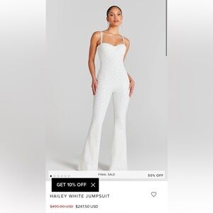 NADINE MERABI Elegant White Jumpsuit